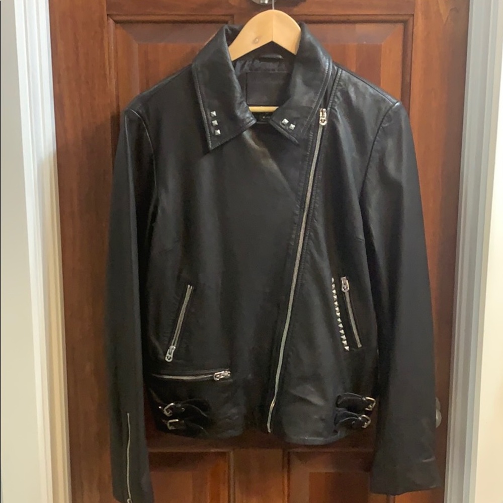 NWT! True Religion Embellished Leather Jacket